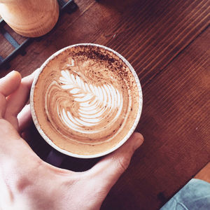 Cropped image of hand holding coffee