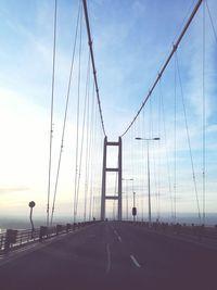 View of suspension bridge against sky