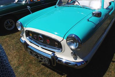 High angle view of vintage car