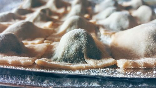 Close-up of ravioli in plate