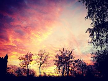 Scenic view of dramatic sky during sunset