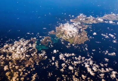 Aerial view of isola piana and tumbarino, asinara national park, sardinia, italy