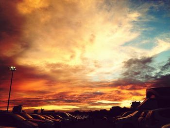 Scenic view of cloudy sky at sunset