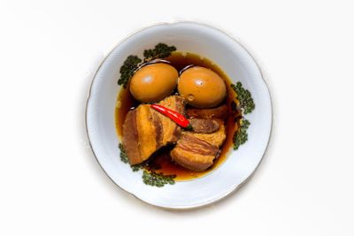 High angle view of breakfast in bowl