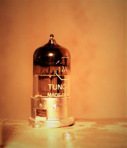 Close-up of bottles on table