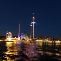 Illuminated city at night