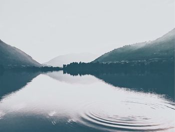 Scenic view of lake against clear sky