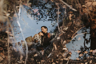 Young woman in forest