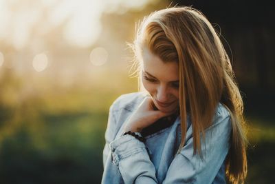 Young woman smiling