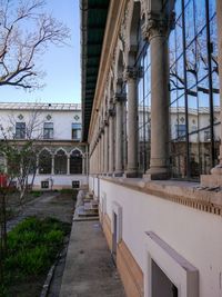 Footpath amidst buildings in city