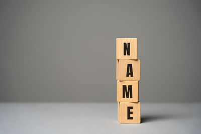 Close-up of toy blocks on table