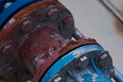 Close-up of old rusty car