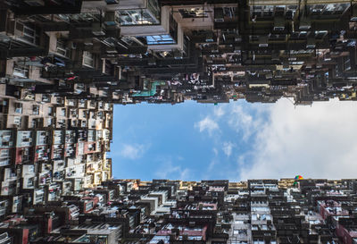 Low angle view of residential buildings against sky