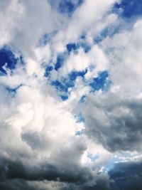 Low angle view of clouds in sky