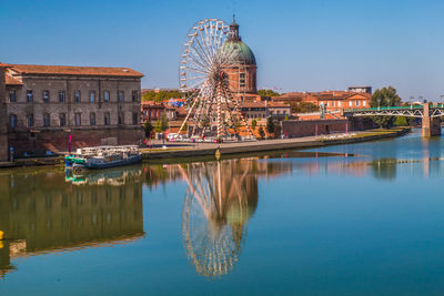 Reflection of buildings in water