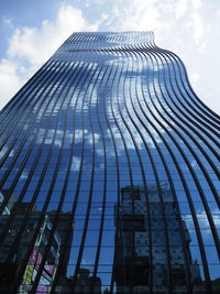 Low angle view of modern building against sky