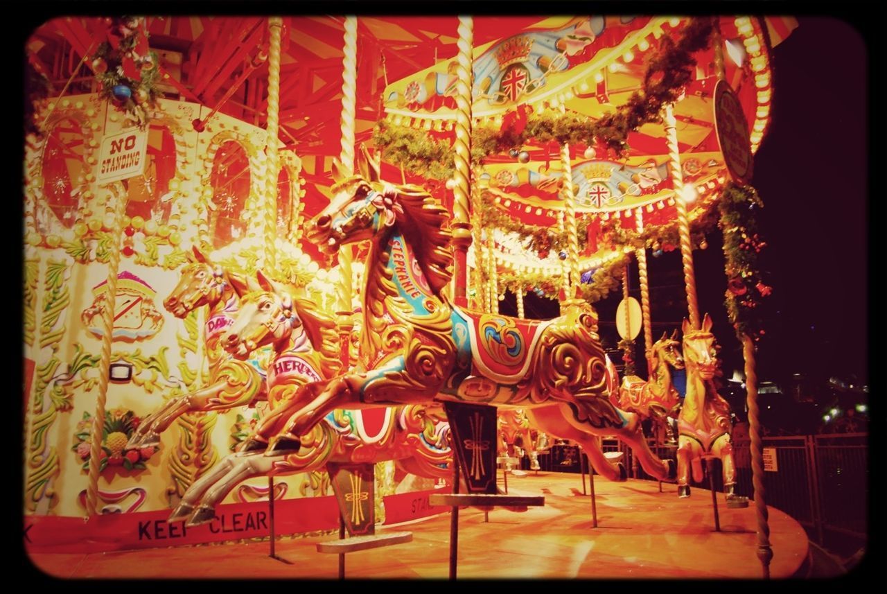 Close-up of carousel