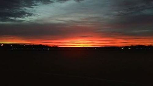 Silhouette of landscape at sunset