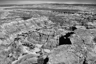 High angle view of rock formations