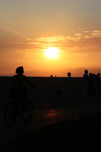 Scenic view of sunset over sea