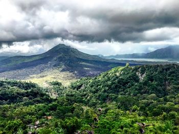 Scenic view of landscape against cloudy sky