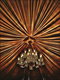 Close-up of illuminated chandelier