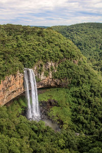 Scenic view of waterfall