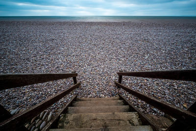 Steps leading to tranquil beach