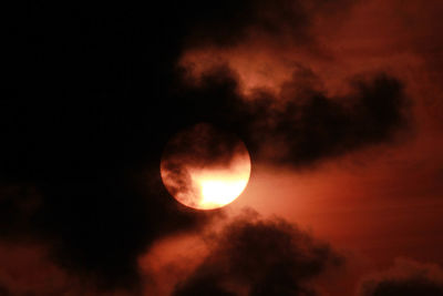 Low angle view of sky at sunset