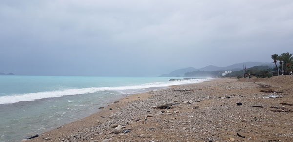 Scenic view of beach against sky