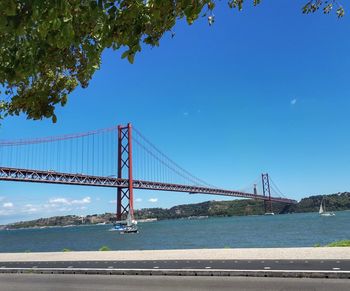 View of suspension bridge against sky