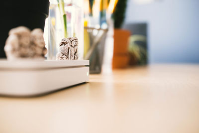 Close-up of figurine on table