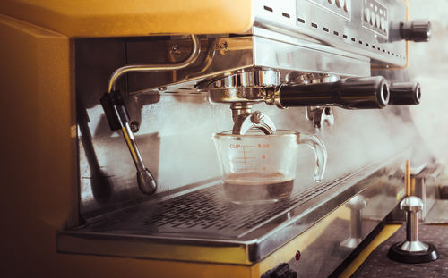 Close-up of coffee in cafe