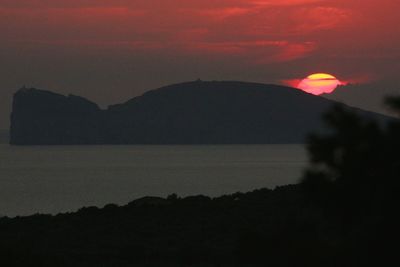 Scenic view of sea against sky at sunset