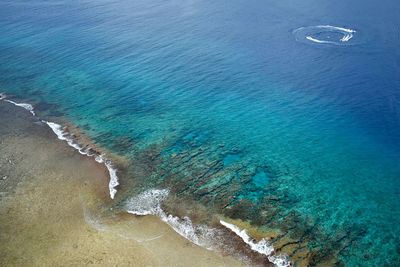 High angle view of beach