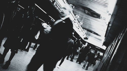 Woman standing in city