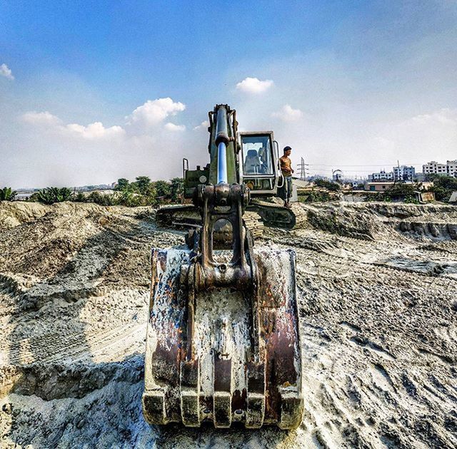 abandoned, sky, building exterior, built structure, obsolete, architecture, run-down, damaged, deterioration, old, house, transportation, day, field, cloud - sky, landscape, mode of transport, cloud, rural scene, no people