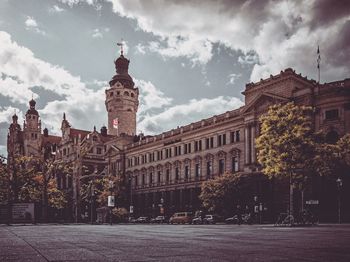 Low angle view of buildings against sky