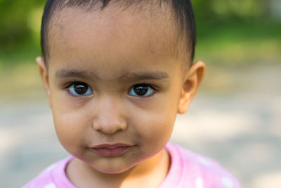 Close-up portrait of cute boy