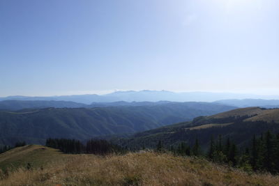 Scenic view of landscape against clear sky