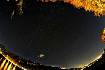 Low angle view of star field against sky at night