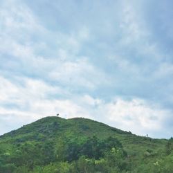 Scenic view of landscape against cloudy sky