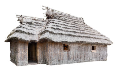 Built structure on roof of building against clear sky