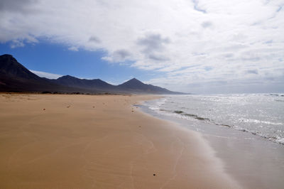 Scenic view of beach against sky