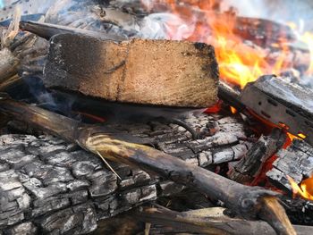 Close-up of bonfire