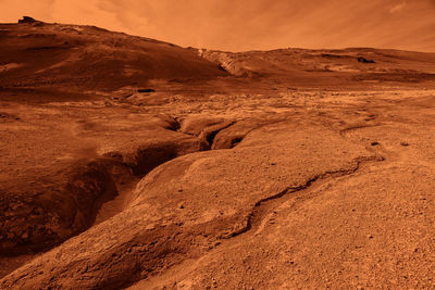 View of sand dunes in desert