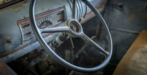 Close-up of rusty wheel