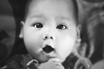 Close-up portrait of cute baby