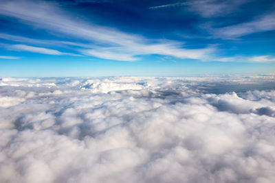 Aerial view of cloudscape against blue sky