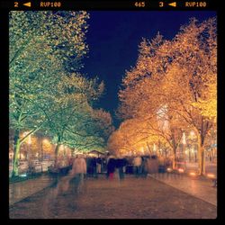 Illuminated city at night